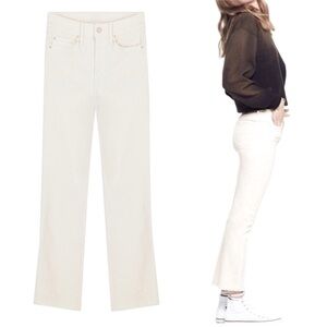 MOTHER Jeans The Rascal Cuff Walking Back to Happiness Neutral Off White Size 29